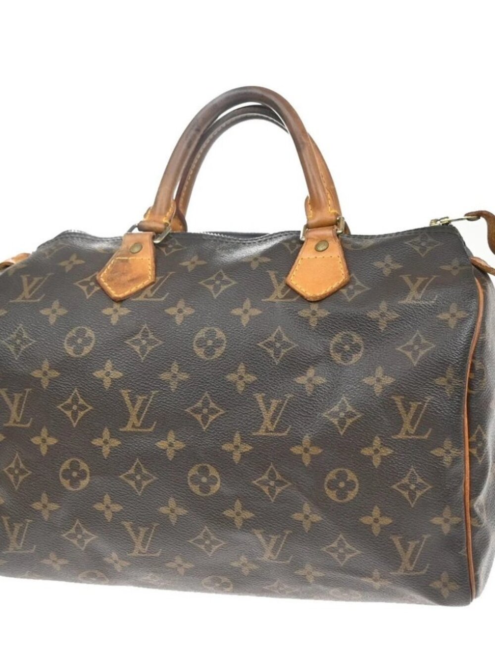 LOUIS VUITTON Speedy 30 Travel Hand Bag Monogram Leather Brown
